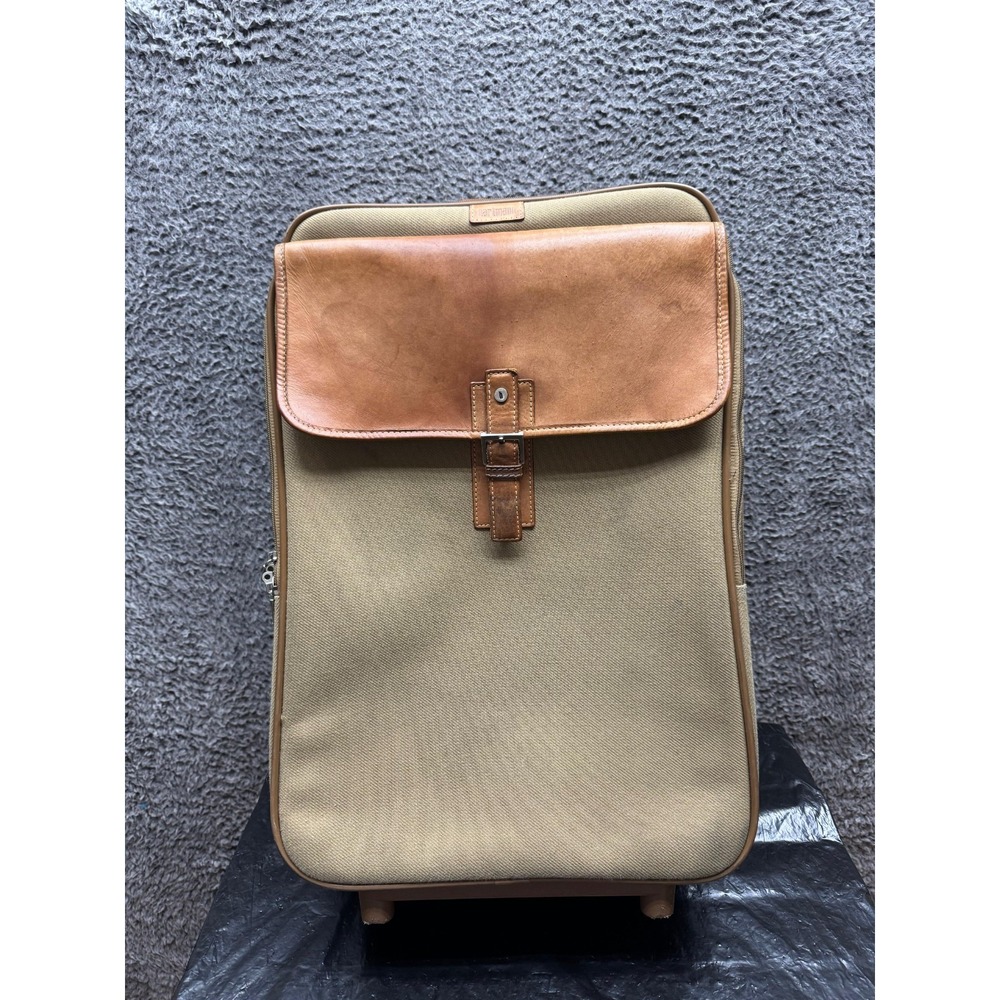 Hartmann Ballistic Nylon Rolling Travel Suitcase Leather Brown 14" x 22.5"